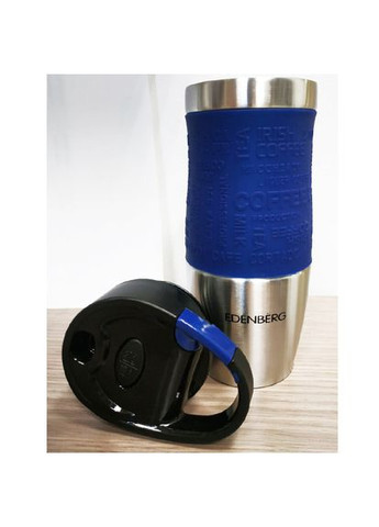 Термокружка с ручкой-карабином EB-626 380 мл Термос чашка Нержавеющая сталь с силиконовым нескользящим держателем Edenberg (354823771)