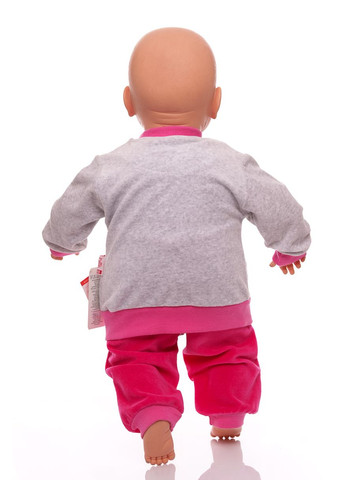 Розовый зимний костюмс длинным рукавом для девочки велюровый косичка розовый 68 см (26644) BABYKROHA