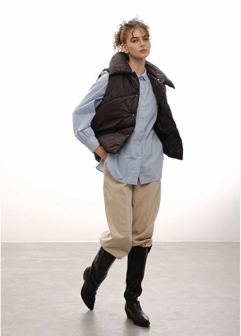 Жилетка з відстібним коміром чорна HOCHUSOBITAKE (322903161)