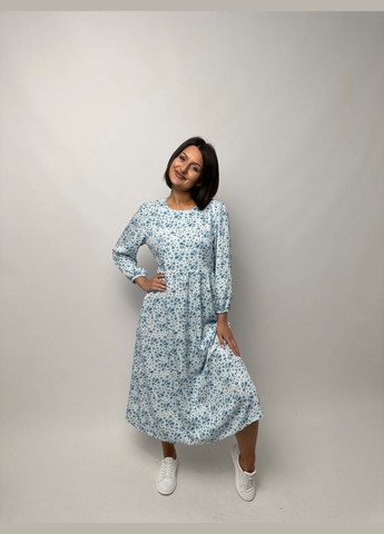 Білий повсякденний, кежуал сукня міді BeART з квітковим принтом