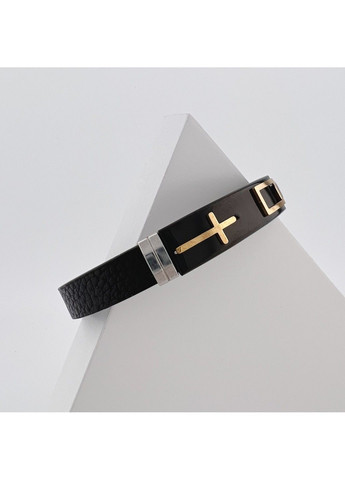 Браслет з медичної стали на шкіряному ремішку 20.5см BH-005 No Brand (299486371)