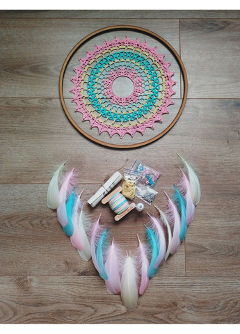 Авторський еко-набір "Ловець снів "Кольорові сни" з покроковою інструкцією Dream Studio (363057501)
