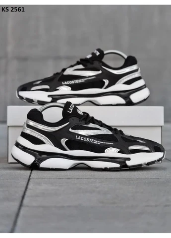 Белые демисезонные кроссовки мужские lacoste l003 black white лакоста белые No Brand