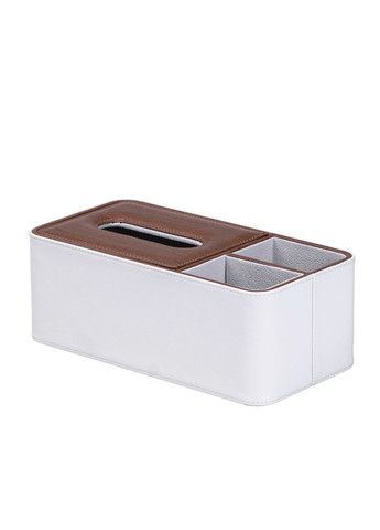Серветниця-органайзер з еко-шкіри 3 відділення 26.5*14*9.5 см Білий з коричневим HP9290 TS Kitchen (370969328)