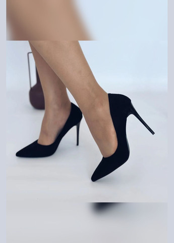 No Brand Стильні жіночі туфлі чорний з штучна замша, — демісезон (314922881)