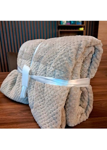 Двоспальний плюшевий плед покривало ковдра з геометричним візерунком на ліжко диван 150x200 см (480772-Prob) Бежевий Unbranded (342230060)