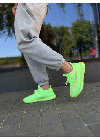 КРОССОВКИ ЖЕНСКИЕ ADIDAS YEEZY 350 V2 GLOW IN DARK АДИДАС ИЗИ БУСТ No Brand жёлтые демисезоны (368885282)