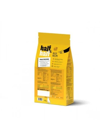 Сухий корм для дорослих котів, з яловичиною, 2 кг Half&Half (322874863)