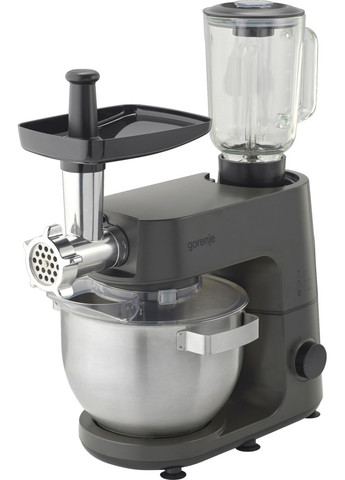 Кухонна машина 1000Вт, чаша-метал, корпус-метал, насадок-7, сріблясто-чорний Gorenje (347585195)