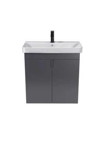 Тумба универсальная SIMPLE GRAPHITE 70-U с умывальником RIVER 70 графитовая Мойдодир (386210200)