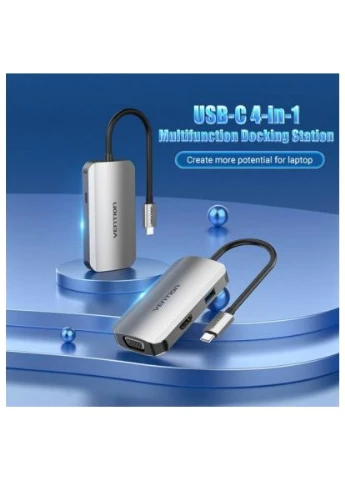 Концентратор USB3.1 Type-C --> HDMI/VGA/USB 3.0/PD 100W Hub 4-in-1 (TOAHB) Vention (397089121)