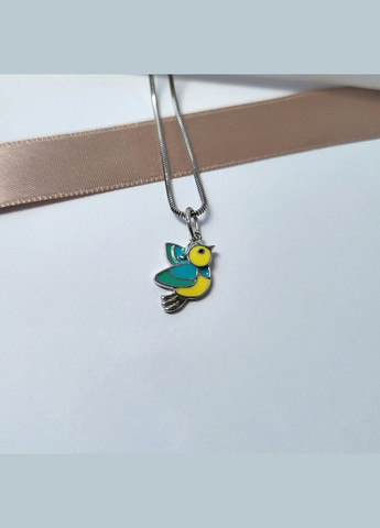 Срібна підвіска Пташка з емаллю срібло 925 проби Родоване Пк2/898 1.10г No Brand (306741795)