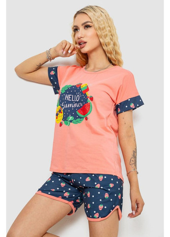 Персикова всесезон піжама жіноча з принтом,, 243r3044-1 Ager