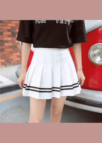 Белая спортивная юбка с полосками в складку белая No Brand