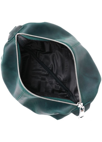 Косметичка из натуральной кожи с молнией и карабинами зеленая (sku_16399) No Brand (330012791)