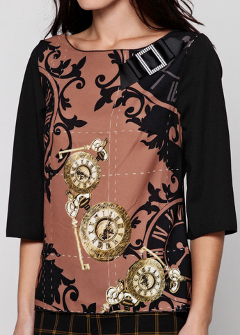 Чёрно-белую блуза черный Rinascimento