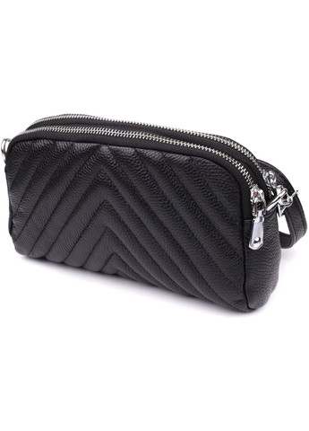 Сумка кросс-боди через плечо женская из натуральной кожи для телефона и для документов маленькая Черный 38354 Vintage (355245228)