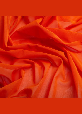 Тканина сітка Нейлон декоративна 150 см 170 г/м2 для одягу, декору, еластична, стрейчева 1500 морква IDEIA (322765180)