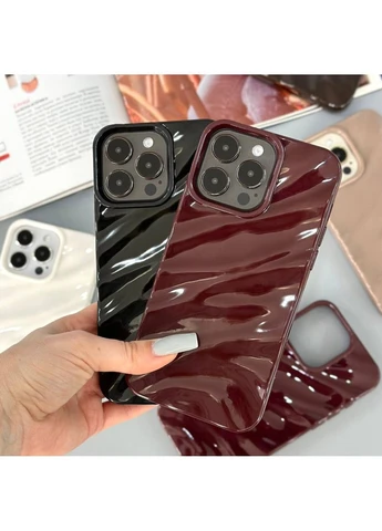 Чохол 3D Wavy Pattern Case для iPhone 16 Cherry No Brand (382769236)