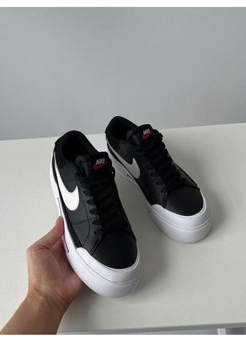 Чорні Осінні кросівки чоловічі nike court legacy lift black найк коурт легасі No Brand