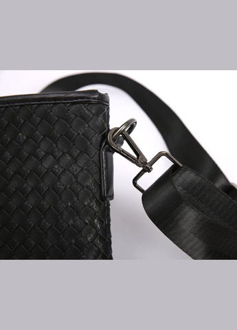 Чоловіча плетена сумка планшетка велика чорна екошкіра Eton (334729483)