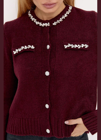 Бордовый демисезонный кардиган No Brand