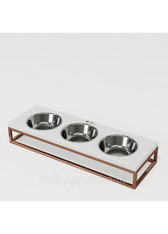 Миски на подставке для кошек и маленьких собак Base Bar (3×0,45 л) Bar-54187-GLWH Hollky (365652737)