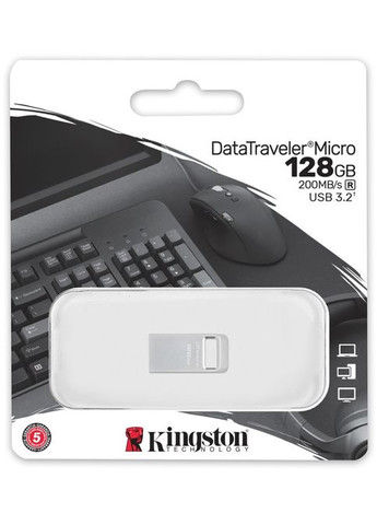 Флеш-накопитель USB3.2 128GB DataTraveler Micro (DTMC3G2/128GB) Kingston (332971619)