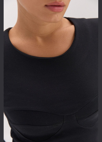 Женский лонгслив в рубчик с имитацией лифа Arjen (314454670)