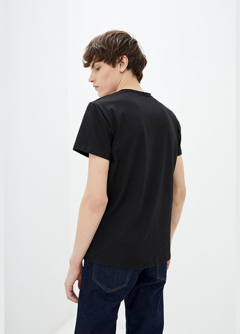 Черная мужская футболка прямого силуэта с хлопком и эластаном (hb256457) HiBrand