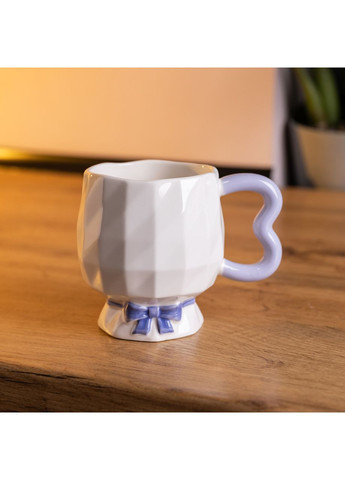 Чашка порцелянова на ніжці 400 (мл) оригінальна кружка на подарунок чашка для чаю та кави Бузковий FM-39A Jooki (372010848)