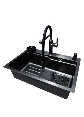 Комплект кухонної мийки HM 6845 NANO BLACK (3.0/1.0 мм) Kraft (363262023)