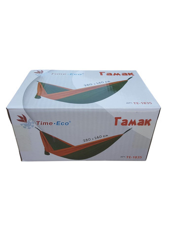 Гамак Time Eco ТЕ-1835 нейлоновый для отдыха на природе односпальный с крючками для крепления ProDobro (367265724)