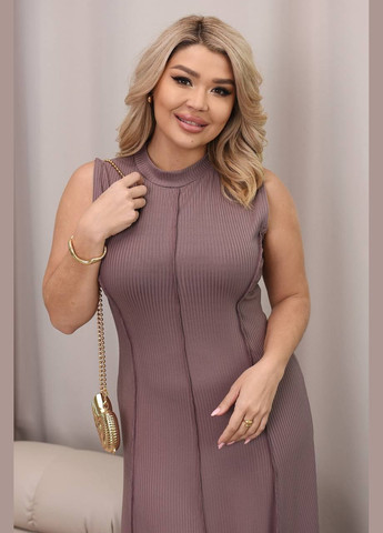 Коричнева святковий, вечірня, кежуал новинка — елегантна сукня з турецького рубчика футляр queensleep_7km однотонна