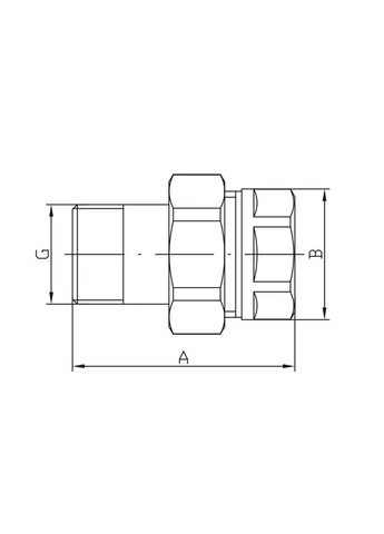 Сгон американка прямой KR.341.WN - 1" (без никеля) (KR4738) латунь CW617N, фитинг для труб KOER (399428126)