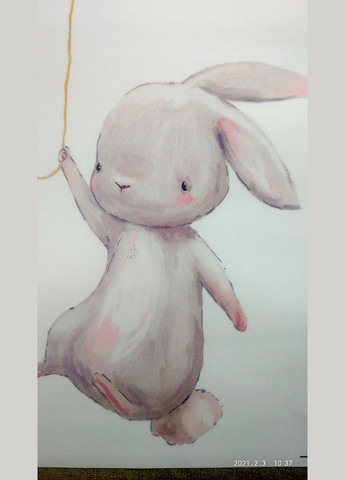 Виниловая наклейка на стену Зайчонок на воздушном шарике (лист 30 х 60 см) Б1946 No Brand (302241833)