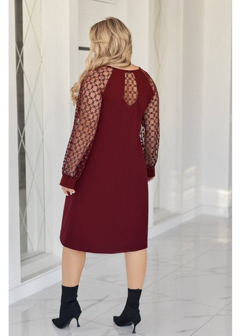 Бордовое праздничный, вечернее, кэжуал женское платье елегантное Style Point однотонное