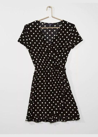 Чорна сукня літо,чорний в білий горошок, Kiabi (292302317)