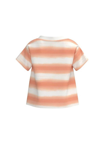 Белая футболка детская в полоску, оранжевая, белая. Lupilu