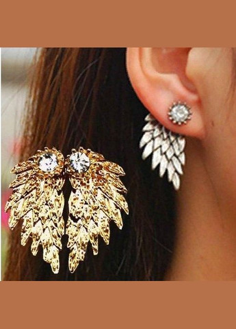 Золотистые серьги крылья ангела в стразах, 2699- Fashion Jewelry (336950035)