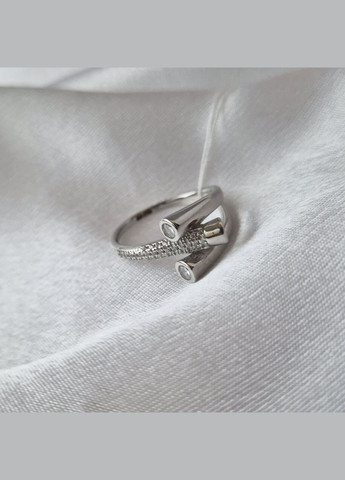 Серебряное кольцо с Белыми камнями размер серебро 925 пробы Родированное 6370р 4.29г Nobrand (363969357)