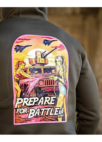 Армійське чоловіче демісезонне худі на флісі з принтом олива Freedom (361677404)