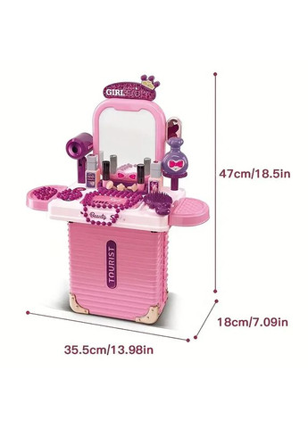 Дитячий ігровий набір туалетний столик трюмо 3в1 з аксесуарами прикрасами No Brand (363042335)