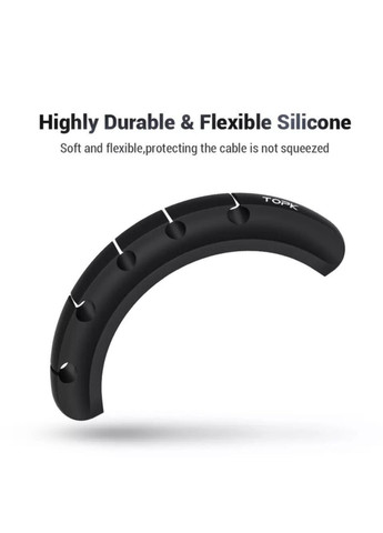 Органайзер-фиксатор кабеля клипса - держатель на 5 проводов Чёрный TOPK (340276212)