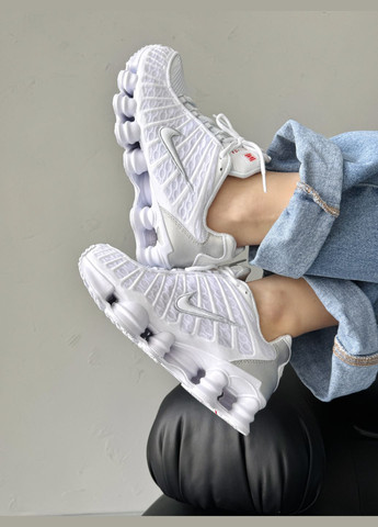 Белые демисезонные кроссовки мужские и женские nike shox tl white | найк шокс тл белые No Brand