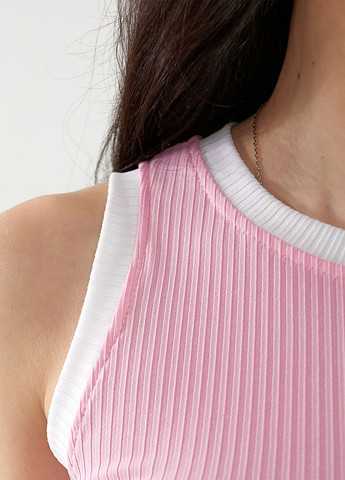 Кроп-топ трикотажный в рубчик с окантовкой No Brand (329651467)