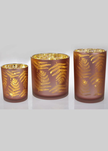 Подсвечник стеклянный "Папоротник" 12х18см, розовый Bona (297366579)