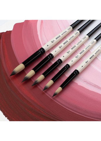 Кисть синтетика круглая BREEZE 1226R №000 короткая ручка ROSA Роса (362578830)