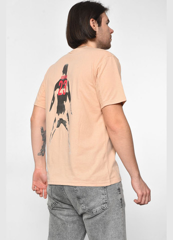 Бежевая футболка мужская полубатальная бежевого цвета Let's Shop