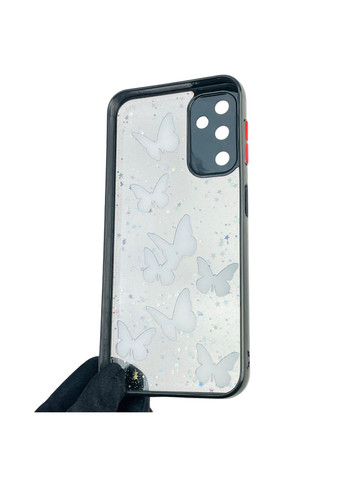Чохол для Galaxy A14 5G (SM-A146) з блискітками з метеликами на самсунг а14 5г чорний Samsung (366390144)